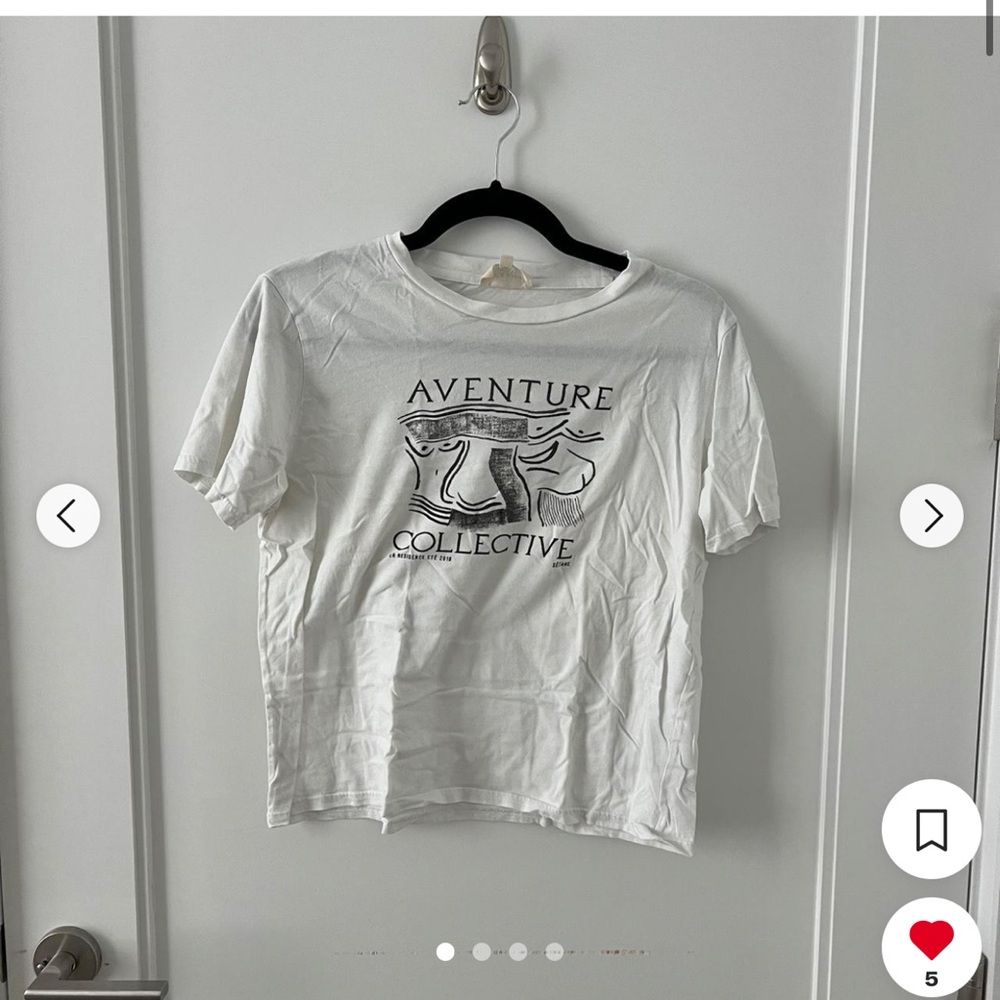 Sezane White Graphic Tee - Short Sleeve